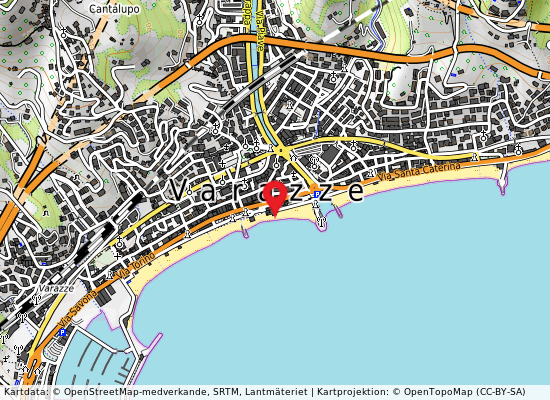 Ponente teiro på kartan