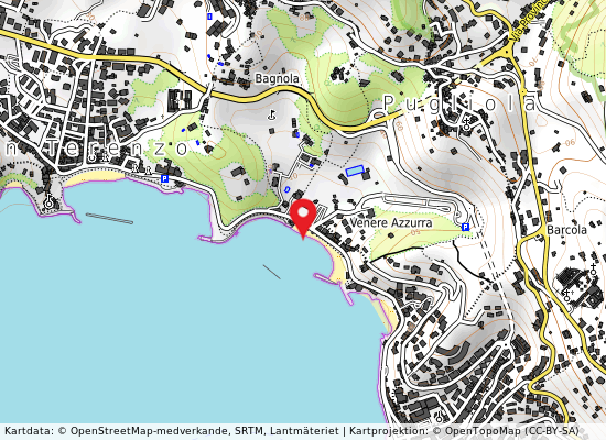 Venere azzurra på kartan